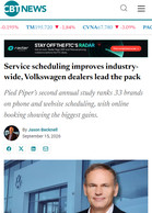 CBT News Service scheduling improves industry-wide, Volkswagen dealers lead the pack